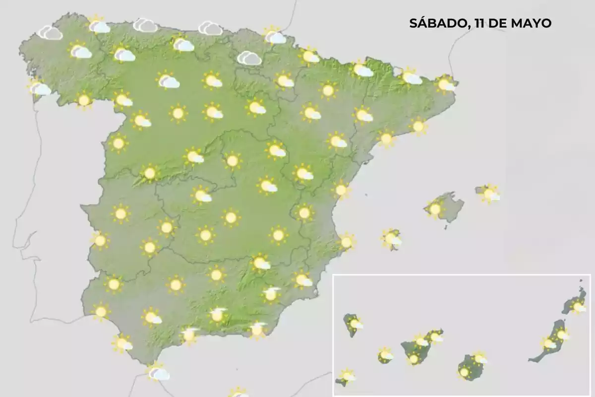Mapa del temps a Espanya l'11 de maig