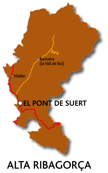 Mapa de l'Alta Ribagorça